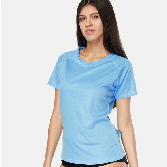 adidas Tops - Adidas Baby Blue V-Neck Short Sleeve Shirt